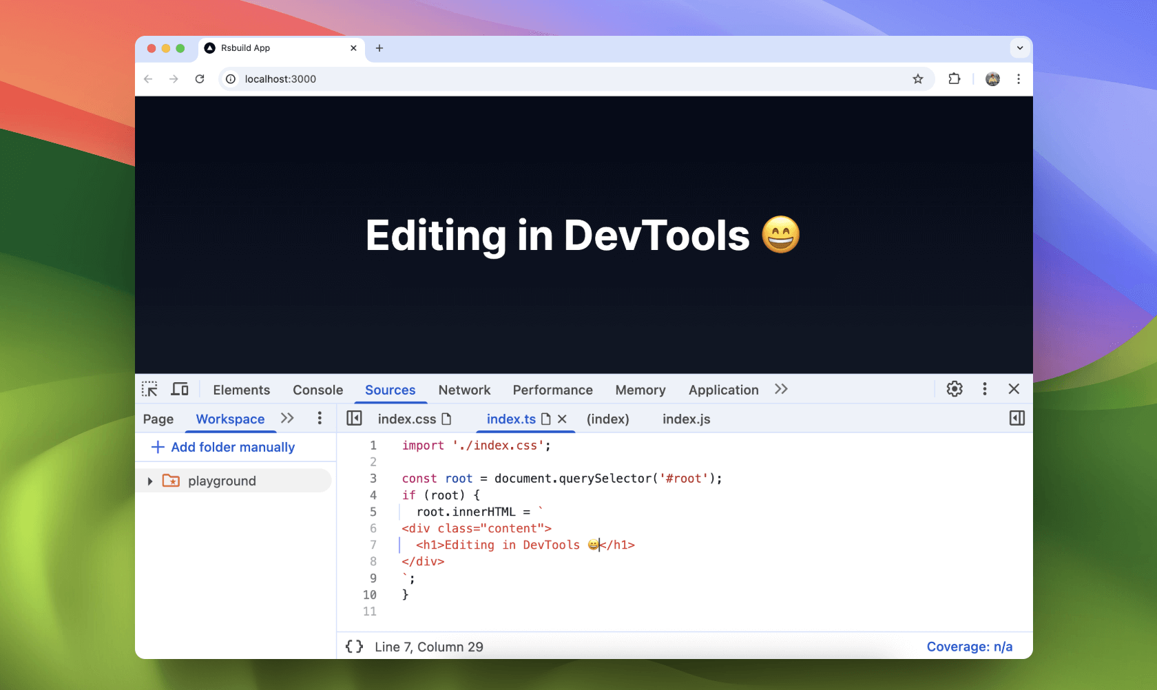 rsbuild plugin devtools json